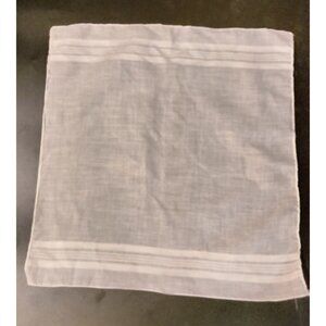 Vintage White Mens Handkerchief 16 x 16